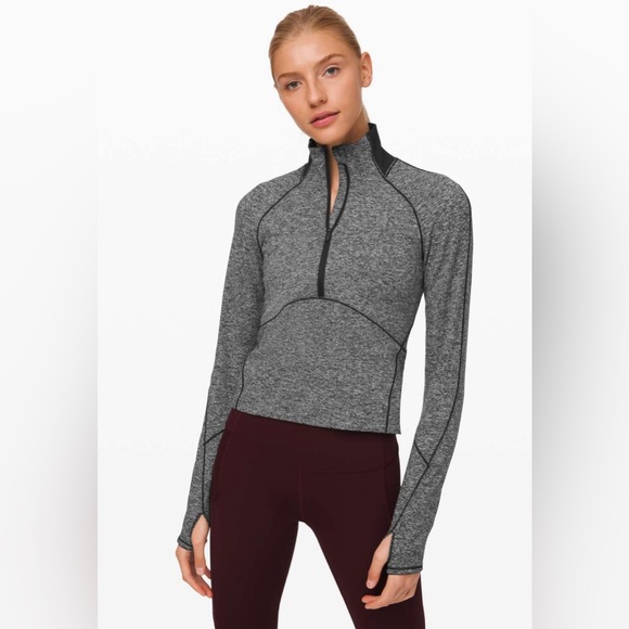Lululemon Always Alert 1/2 Zip in Heathered Black - EXCELLENT/LIKE NEW condition - Picture 1 of 10
